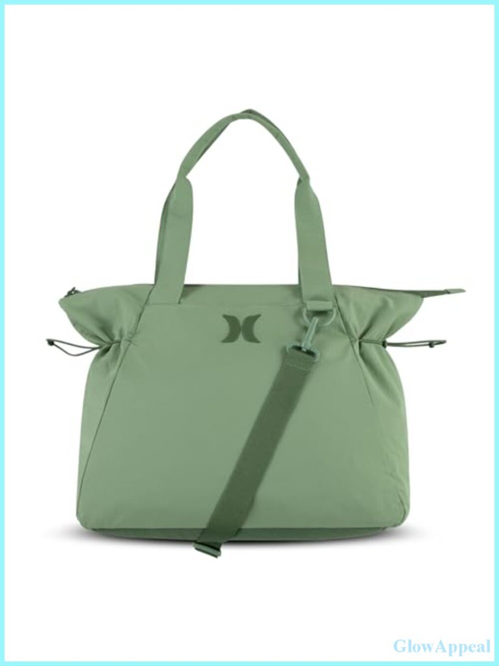 Nylon Tote Bag with Adjustable Crossbody Strap and Zipper Closure